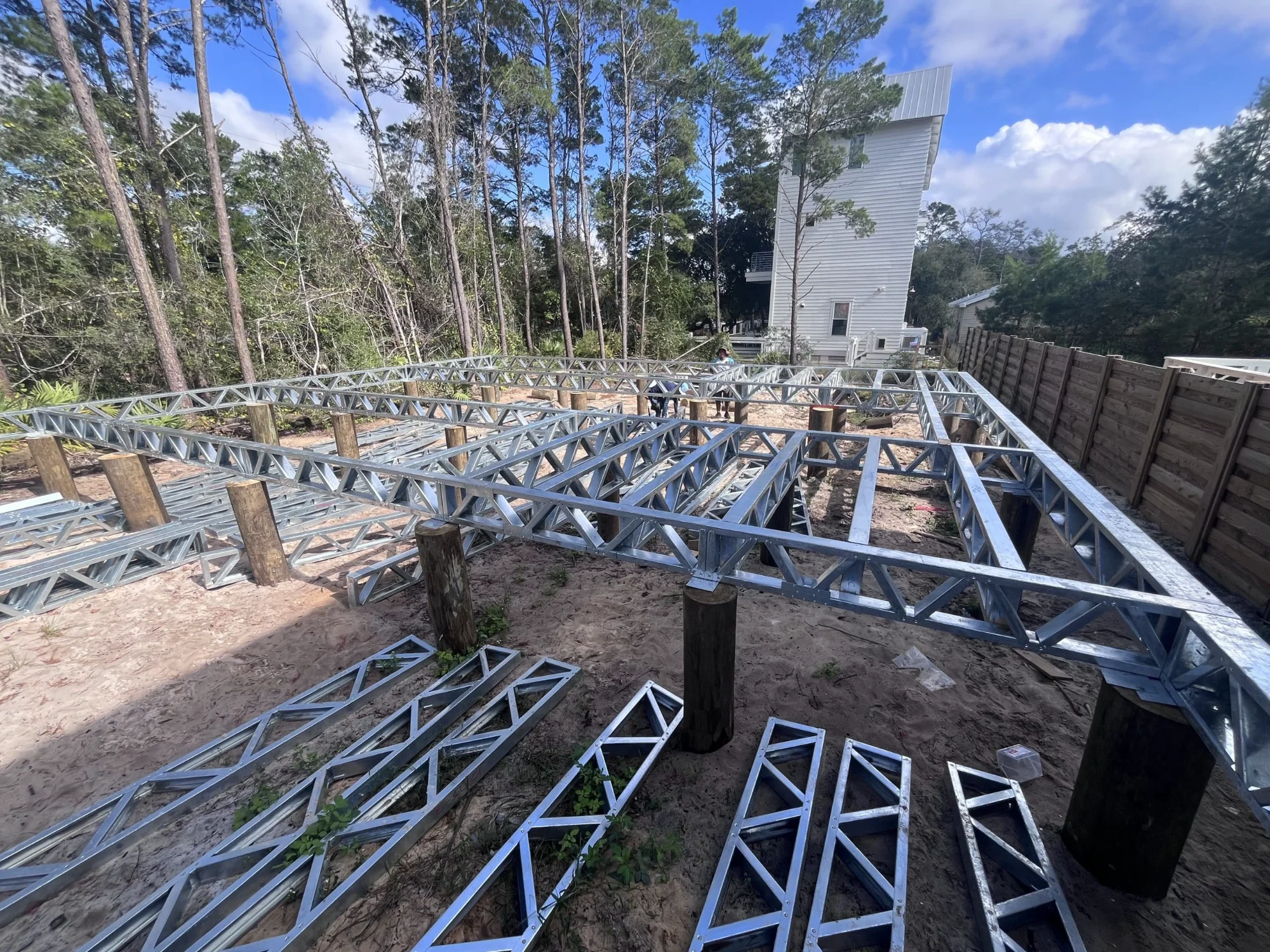 Steel floor joist system on Alabama foundation